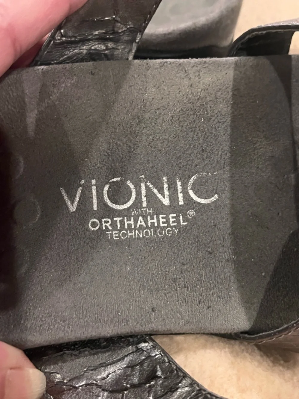 Vionic Pewter Aubrey Textured-Strap Slide Sandals size 9